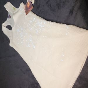 House of Dereon White Sequined Dress,  size Medium